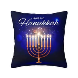Jgzhyy Happy Hanukkah Holiday Decorative Throw Pillow Covers Super Soft Pillowcase for Living Room Bedroom Car Sofa Couch Cushion Cover 18x18in
