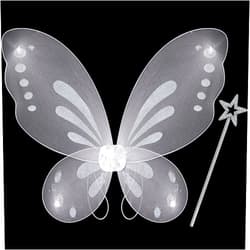 Sratte Fairy Princess Butterfly Wings Girls Kids Butterfly Costumes Set Star Wands Adults Christmas Birthday Party