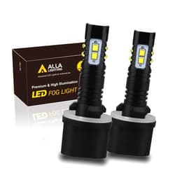 Alla Lighting 2000 Lumens PG13 899 880 LED Fog Lights Bulbs, 6000K Xenon White 890 892 893 Fog Lamp Replacement for Cars, Trucks