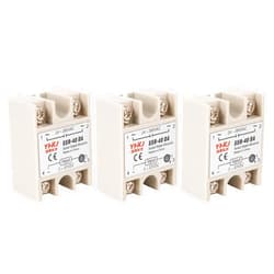 BlueStars 3PCS Solid State Relay SSR-40DA DC to AC Input 3-32VDC Output 24-380VAC 40A Single Phase Semi-Conductor Relay Module - Pack of 3 - Control 3-32V DC Load 24-380V AC