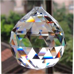 Petrichor Clear Crystal Hanging Ball Feng Shui Prisms Sun-Catcher Window Decorative Good Luck Prosperity - Home Decoration/Gifting (40 MM)