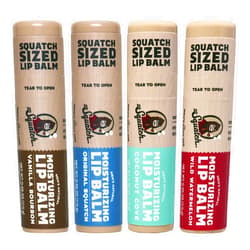 Dr. Squatch Natural Lip Balm - Petrolatum, Paraben, & Artificial Flavor-free - Shea Butter, Beeswax, and Vitamin E - Original Squatch, Vanilla Bourbon, Coconut Cove, Wild Watermelon (0.25 oz, 4 Pack)