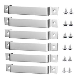 Maycelon Tape Measure Clip Tape Measure Holder Bench Belt Universal Tool with Screws Stainless Steel Tool Hanger Storage Dock for Mount Drill Power Tape Measures and Belt Clips (6 Pcs, Silver)