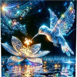 SHICERNHJ Hummingbird Diamond Art Kits for Adults,DIY Bird Diamond Painting Kits Round Diamond Dots for Adults,5D Full Drill Painting Kit Art and Crafts for Adult Home Wall Decor 14 X 14inch