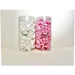Uzuri Llc 100pcs Heart Shape Plastic Lash Glue Rings, Disposable Lash Extension Blossom Cups, Glue Holders