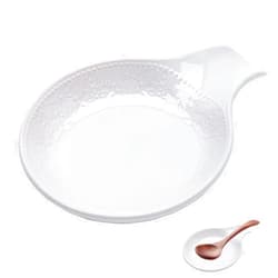 FE FUN ELEMENTS SpoonHolder, Ceramic Spoon Rest for Kitchen Countertop, Large Lace Embossed Kitchen Spoon Rest for Stovetop, Ceramic Spoon Rest for Kitchen Countertop, 5.5inch Utensil Tray (White)