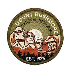 Hike and Draw Hike & Draw Mount Rushmore National Park Iron-on Embroidery Patch, Green, 3''Hx3''W