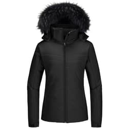 Skieer Women's Waterproof Ski Jacket Warm Puffer Jacket Thick Hooded Winter Coat