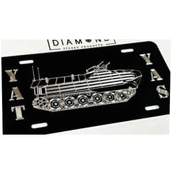 Diamond Etched Silver Engraved Yat Yas Tank Car Tag Diamond Etched Aluminum Front License Plate