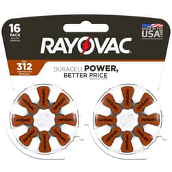 Rayovac Size 312 Hearing Aid Batteries, Hearing Aid Batteries Size 312, 16 Count
