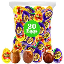 Yumzo Easter Eggs Chocolate Mix, Large Cadbury Creme Eggs and Reese’sPeanut Butter Eggs for Easter Basket Stuffers, Bulk Individually Wrapped Candy 1.2 Oz 20 Count