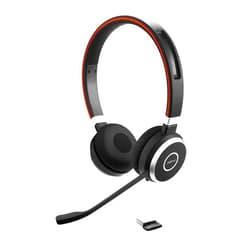 Jabra Evolve 65 SE Link380a MS Stereo- Bluetooth Headset with Noise-Cancelling Microphone, Long-Lasting Battery and Dual Connectivity - Works with All Other Platforms - Black