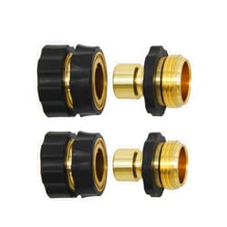 Twinkle Star 3/4 Inch Garden Hose Fitting Quick Connector Male and Female Set, 2 Set