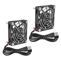 Shutao 2Pcs 60mm USB Ball Brushless Cooling Fan DC 5V Cooling Fan 6015 60x60x15mm Mini USB Computer PC Case Fan USB Connector with Srews Metal Grill Cover for Small Appliances Series
