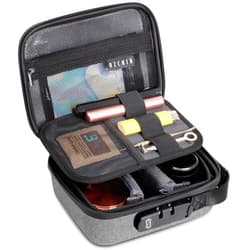 OZCHIN Smell Proof Bag with Combination Lock Odorless Carbon Lined Hard PU Stash Box Odor Proof Container Medicine Organizer Case Travel Carrying Storage Bag, Christmas Xmas Gifts for Men Women