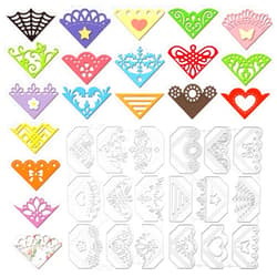 GLOBLELAND Book Corners Cutting Dies for DIY Scrapbooking Lace Corners Die Cuts Photo Frame Cut Stencils for Holiday Card Making Embossing Album Craft Decor