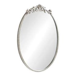 Kate and Laurel Arendahl Ornate Glam Oval Wall Mirror, 18 x 24, Antique Silver, Beautiful Bohemian Mirror for Wall