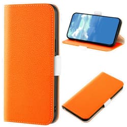 XYX Wallet Case for Samsung A50, Litchi Texture Pattern PU Leather Flip Protective Case with Kickstand Card Slots for Galaxy A50 SM-A505, Orange