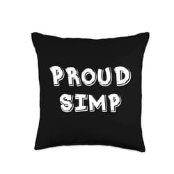 Simpin' Ain't Easy Sarcastic Designs Simp-Sarcastic Egamer & Egirl Internet Meme Nation Proud Throw Pillow, 16x16, Multicolor