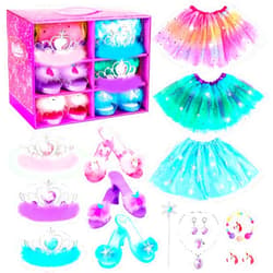 HAMSILY Princess Dress Up Shoes Set for Toddler Jewelry Boutique Kit, 3 Themes of Unicorn Mermaid Ice Princess Costumes Set, Pretend Play Gifts for Little Girls Aged 3-6 Years Old