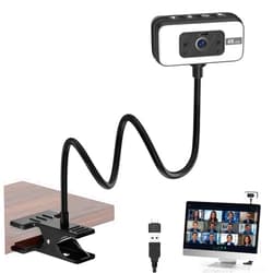 Majiphi Webcam for PC, 4K Streaming Camera with Light, Web Camera for Desktop/Laptop Computer Webcam with Microphone, Plug and Play USB Web Cam with Bracket, for Live Streaming, Video Calls, and Meetings