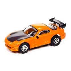AW AUTO WORLD Auto World Xtraction R34 1995 Mazda RX-7 Orange HO Scale Slot Car