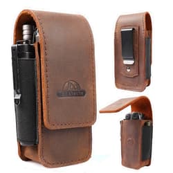 Topstache Multitool Sheath for Men - Belt Leather Multitool Holster - EDC Belt Organizer for Leatherman, Gerber - Magnetic Closure Multitool Pouch Fits Folding Tool, Darkbrown