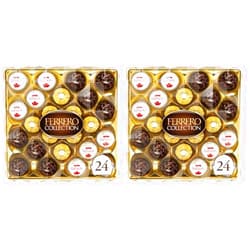 Ferrero Rocher Ferrero Collection, 24 Count, Premium Gourmet Assorted Hazelnut Milk Chocolate, Dark Chocolate and Coconut, Mother's Day Gift, 9.1 oz (Pack of 2)