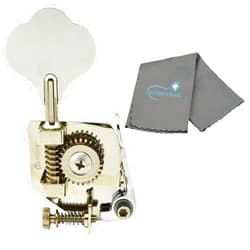 Hipshot BT7 Bass Xtender Bass Side Nickel Clover Key - 20700N Bundle with a Lumintrail Polishing Cloth