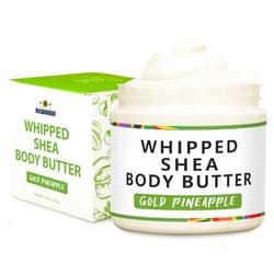 AKWAABA New Whipped Shea Body Butter (Gold Pineapple) - Moisturizes, Glows & Softens Skin | Natural Raw Shea Butter | For Dry Skin | 12 oz / 340 g