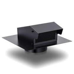 Rossesay Roof Vent Cap with Damper Removable Screen and Bottom Extension Kitchen Range Hood Roof Vent Cap Steel Roof Bathroom Exhaust Vent for Ventilation System, Black (6 Inch)