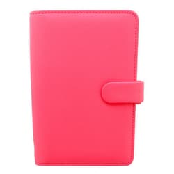 Filofax Saffiano Organizer, Personal Size, Peony - Cross-Grain, Leather-Look, Six Rings, Week-to-View Calendar Diary, Multilingual, 2024 (C028762-24)