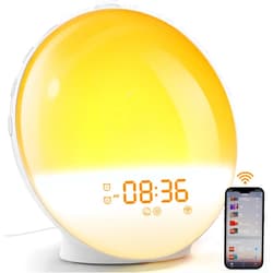 Dekala Sunrise Alarm Clock, Wake Up Light, Smart APP Control, Sundown Sleep Sound Machine, Dual Alarms, FM Radio, Natural Alarm Sounds, Alarm Clock for Heavy Sleepers Kids Adults, Ideal Gift