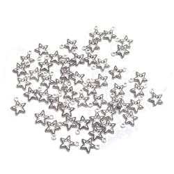 Ruwado 50 Pcs Stars Charm Elegant Vintage Hollow Metal Antique Little Star Shape Dangle Pendant for Jewelry Making Necklace DIY Finding Decoration Keychain Crafting