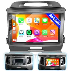 Hikity 2+64G for Kia Sportage 2010-2016 Android Car Stereo with Carplay Android Auto 9 inch Touchscreen Android Radio Support GPS WiFi SWC RCA USB Rear Camera Microphone