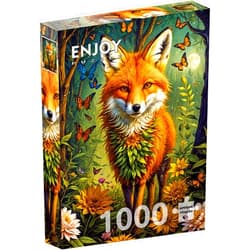 ENJOY Puzzle 1000 Pieces Jigsaw Puzzle for Adults – Matte Finish, Soft Touch, Sturdy and Unique Pieces, Tight Fit, Vivid Colors, Missing Pieces Service – Magical Fox in Flower Fantasy Forest – by ENJOY Puzzle
