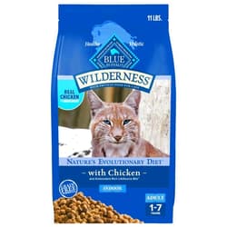 Blue Buffalo Wilderness Nature's Evolutionary Diet High-Protein, Grain-Free Natural Dry Food for Adult Cats, Chicken, 11-lb. Bag