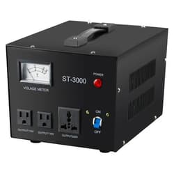 YaeCCC ST-3000 Voltage Transformer Converter Regulator with Voltage Meter - Step Up/Down - 110V/220V - Circuit Breaker Protection