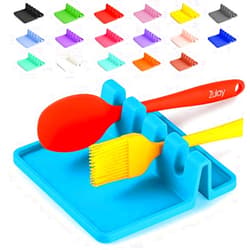 Zulay Kitchen Silicone Utensil Rest with Drip Pad for Multiple Utensils - BPA-Free, Heat-Resistant Spoon Rest & Spoon Holder for Stove Top - Kitchen Utensil Holder for Ladles & Tongs - Blue