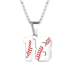 ZRAY Inspiration Baseball Jersey Number Necklace Stainless Steel Charms Number Pendant for Men Women