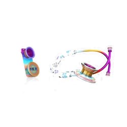 MDF Instruments Monet Kaleidoscope MD One Epoch Lightweight Titanium Stethoscope(Kaleidoscope - Paw Print) + MDF Pediatric Attachment with Clip