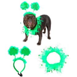 Zodaca St. Patrick's Dog Clothes, Shamrock Headband and Tutu, Med to Large Pets (2 Pieces)