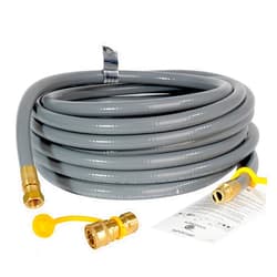 DQSDC 15FT 3/8” ID Natural Gas Grill Hose with Quick Connect Fittings, Natural Gas Hose for Weber, Char-Broil, Pizza Ovens, Patio Heaters.