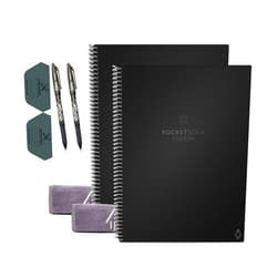 By Rocketbook Rocketbook Fusion EVRF-L-K-A-2PK-2PS 2-Pack Bundle with 2 Pen Stations, Black, Letter