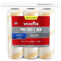 Wooster Brush The Wooster Brush Company RR669-9 Pro Doo Z FTP Roller Cover 1/2-Inch Nap, 3-Pack