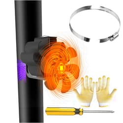 ABUNRO Magnetic Fireplace Fan, 6 Blades Fireplace Fan for Wood/Fireplace/Stove Pipe, Quiet Fireplace Fan Powerless, Stove Fan for Fireplace, with 2 Magnets and 1 x Spare Part Ring