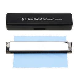 OriGlam Blues Professional Harmonica key of C, 24 Holes Blues Harp Mouth Organ Diatonic Harmonica with Case For Adults, professionals, beginners and students
