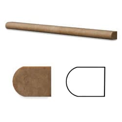 Oracle Moldings Noce Travertine Honed 1/2 X 12 Pencil Liner Trim Molding - Box of 5 pcs.