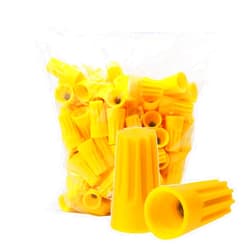 Fidioto 100pcs SP4 Yellow Electrical Wire Connectors Screw Terminals, 18-12 AWG Spring Insert Twist Nuts Caps Connection Assortment Set, Portable Wire Caps for Quick Connection