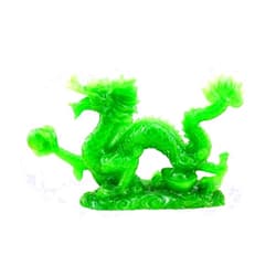 DMtse Chinese Feng Shui Dragon Lucky Jade Color Figurine Statue for Luck & Success 4 inch Long